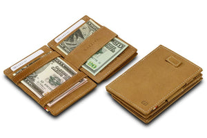 Garzini RFID Leather Magic Coin Wallet Card Sleeve Vintage