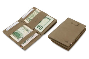 Garzini RFID Leather Magic Coin Wallet Card Sleeve Vintage