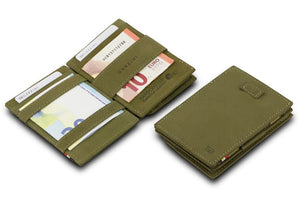 Garzini RFID Leather Magic Coin Wallet Card Sleeve Vintage