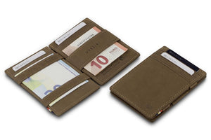 Garzini RFID Leather Magic Wallet ID Window Vintage