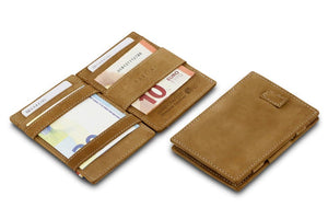 Garzini RFID Leather Magic Wallet Card Sleeves Vintage