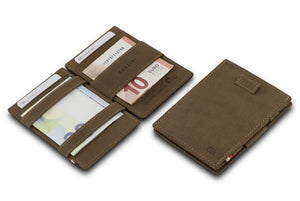 Garzini RFID Leather Magic Wallet Card Sleeves Vintage