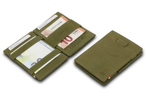 Garzini RFID Leather Magic Wallet Card Sleeves Vintage