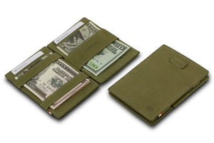 Garzini RFID Leather Magic Wallet Card Sleeves Vintage