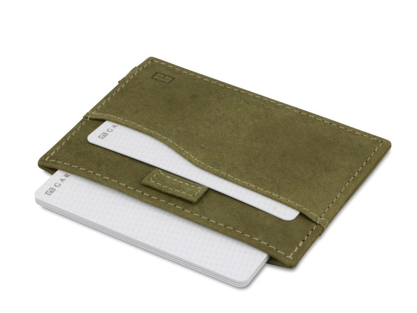 Green Leather Card Case with ID Window - LUNIKO NET