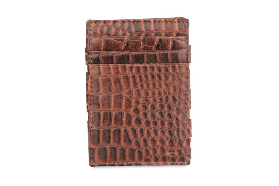 Grace Men's Crocodile Leather Card & Coin Case Bordeaux